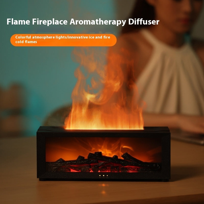 "Flame Aromatherapy Diffuser – Colorful Essential Oil Humidifier with 3D Flame Effect for Home"