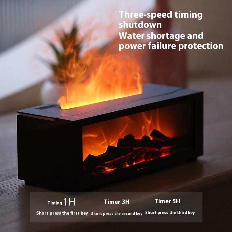 "Flame Aromatherapy Diffuser – Colorful Essential Oil Humidifier with 3D Flame Effect for Home"