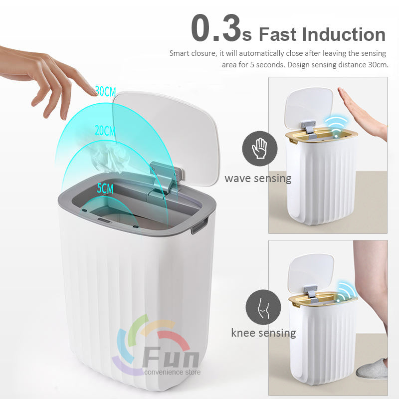 "Smart Automatic Trash Can with Lid – Ideal for Bedroom, Living Room, Kitchen, or Car"