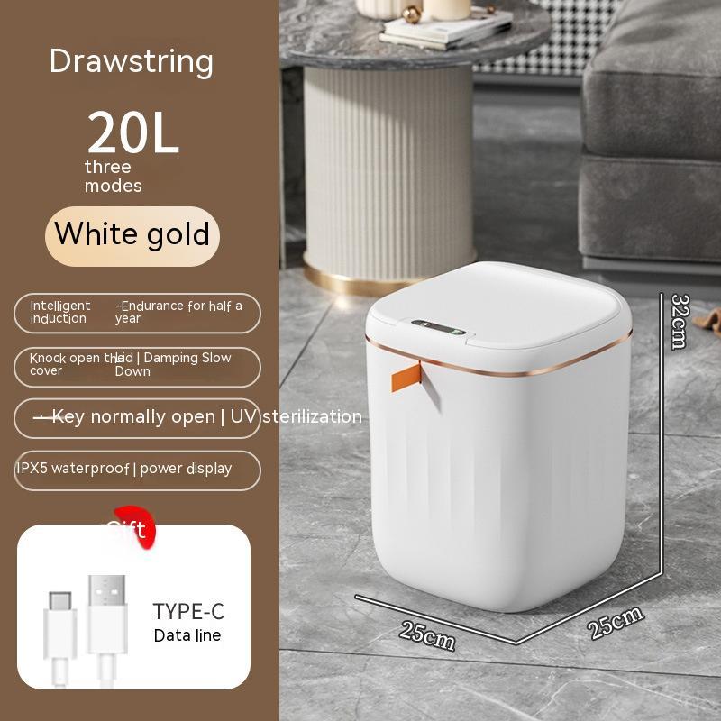 "Smart Automatic Trash Can with Lid – Ideal for Bedroom, Living Room, Kitchen, or Car"