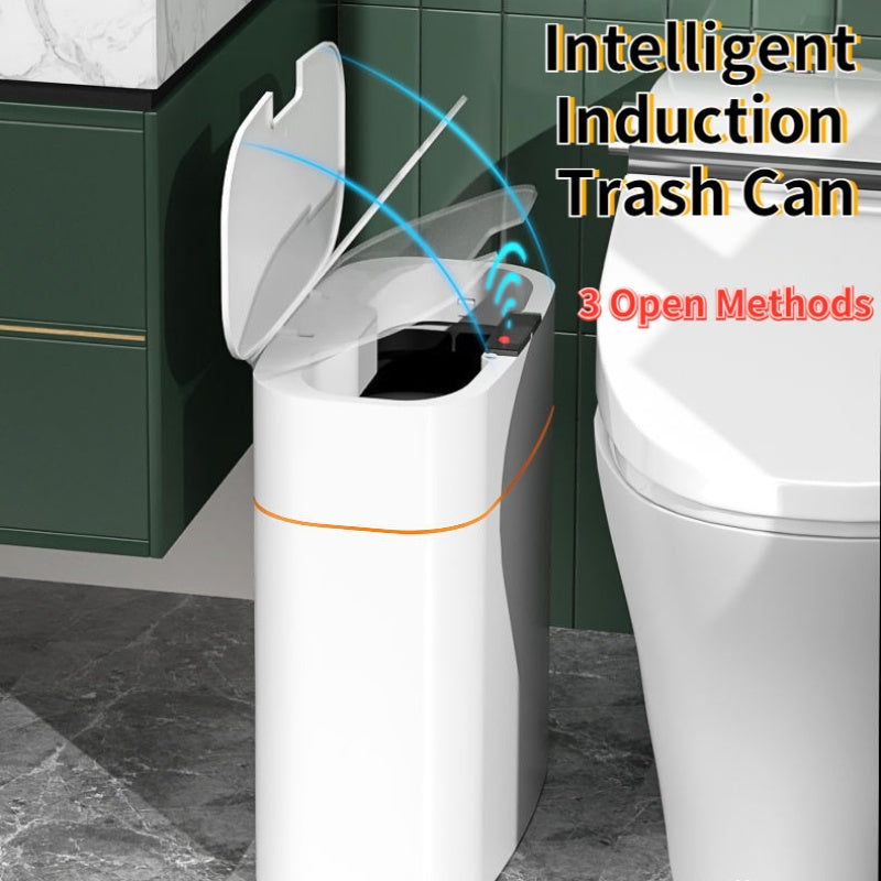 "Smart Automatic Trash Can with Lid – Ideal for Bedroom, Living Room, Kitchen, or Car"