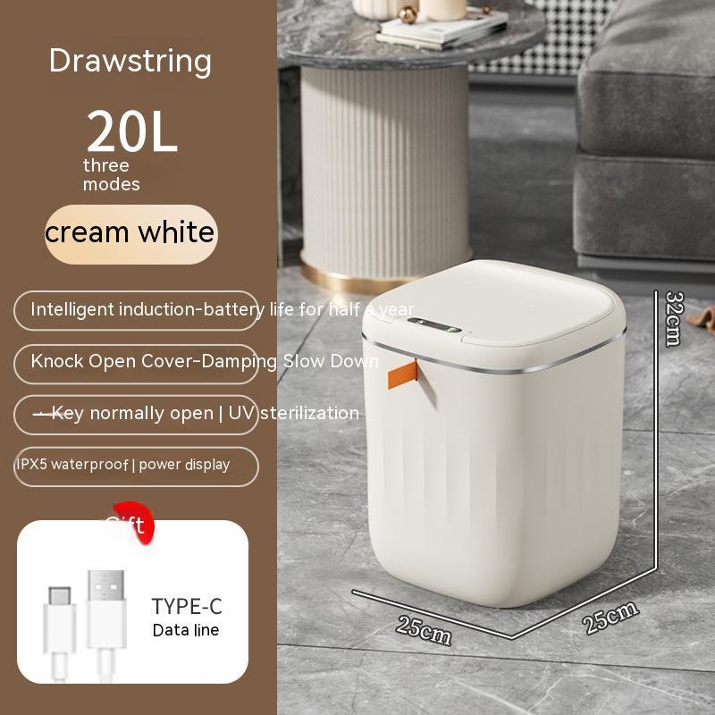 "Smart Automatic Trash Can with Lid – Ideal for Bedroom, Living Room, Kitchen, or Car"