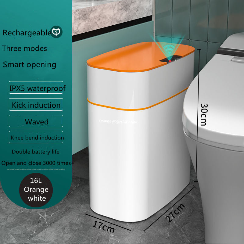 "Smart Automatic Trash Can with Lid – Ideal for Bedroom, Living Room, Kitchen, or Car"