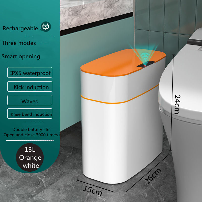 "Smart Automatic Trash Can with Lid – Ideal for Bedroom, Living Room, Kitchen, or Car"