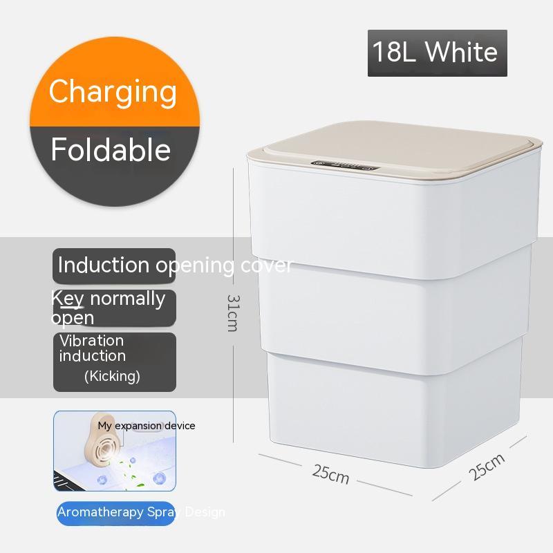 "Smart Automatic Trash Can with Lid – Ideal for Bedroom, Living Room, Kitchen, or Car"
