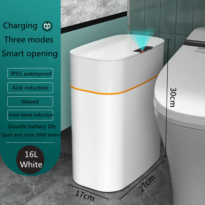 "Smart Automatic Trash Can with Lid – Ideal for Bedroom, Living Room, Kitchen, or Car"