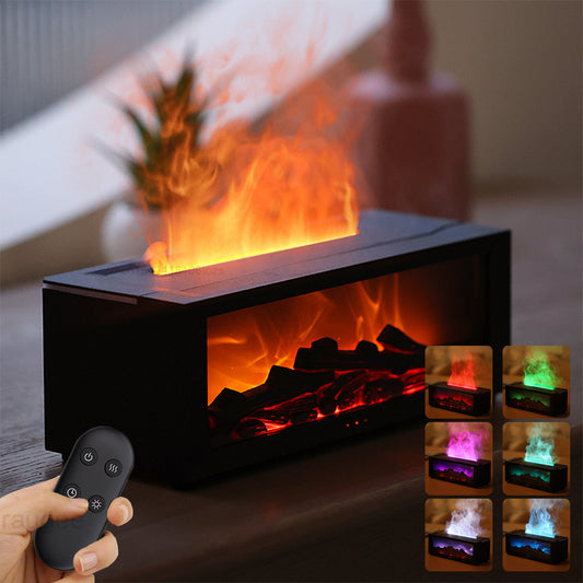 "Flame Aromatherapy Diffuser – Colorful Essential Oil Humidifier with 3D Flame Effect for Home"
