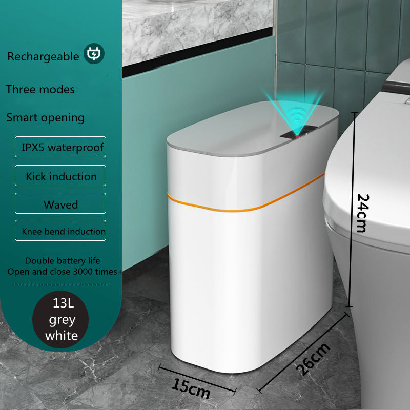 "Smart Automatic Trash Can with Lid – Ideal for Bedroom, Living Room, Kitchen, or Car"