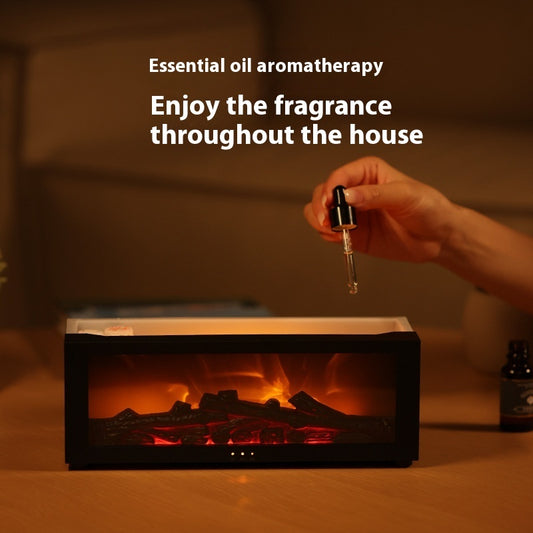 "Flame Aromatherapy Diffuser – Colorful Essential Oil Humidifier with 3D Flame Effect for Home"